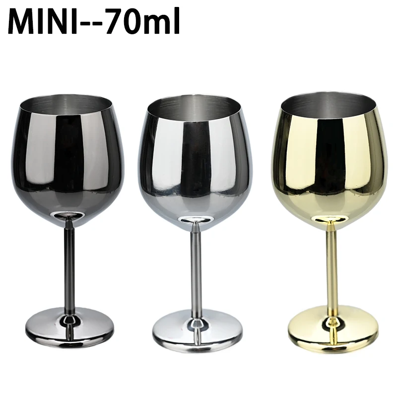 Commercial Kitchen Supplies - 2/4Pcs Mini 70ml Stainless Steel Glass