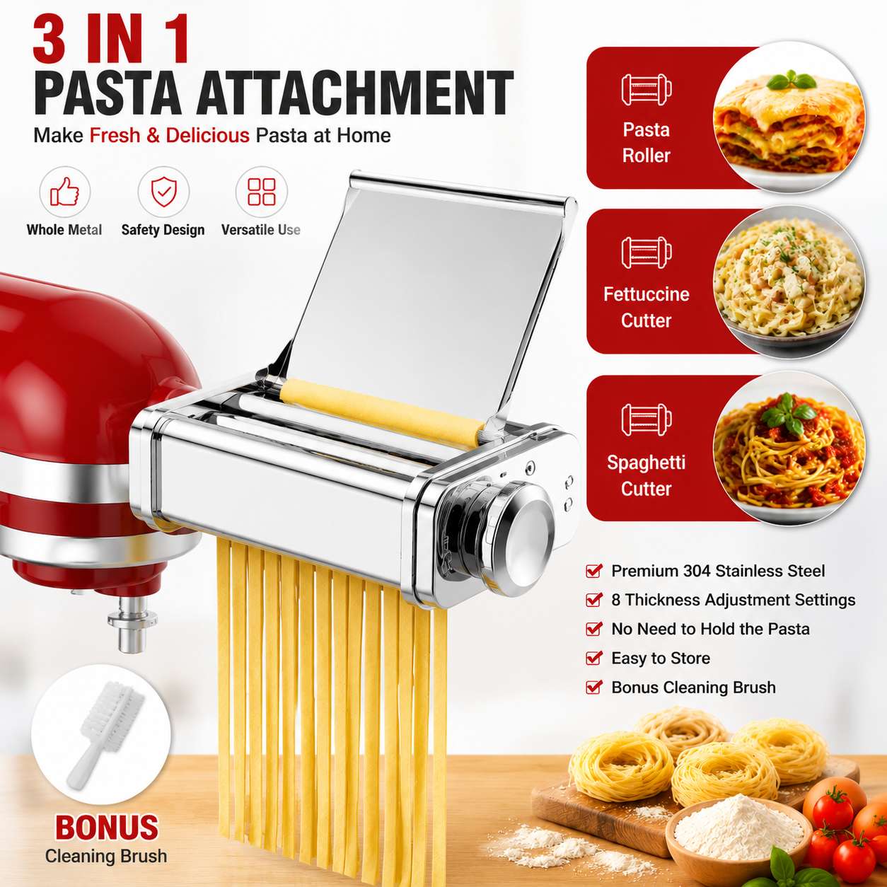Commercial Kitchen Supplies - Gvode 3 in 1 Pasta Attachment