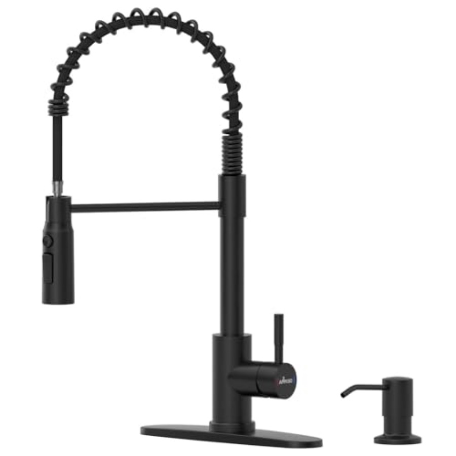 Black Kitchen Faucet with Pull - مراجعة Commercial Kitchen Sprayer وسعره