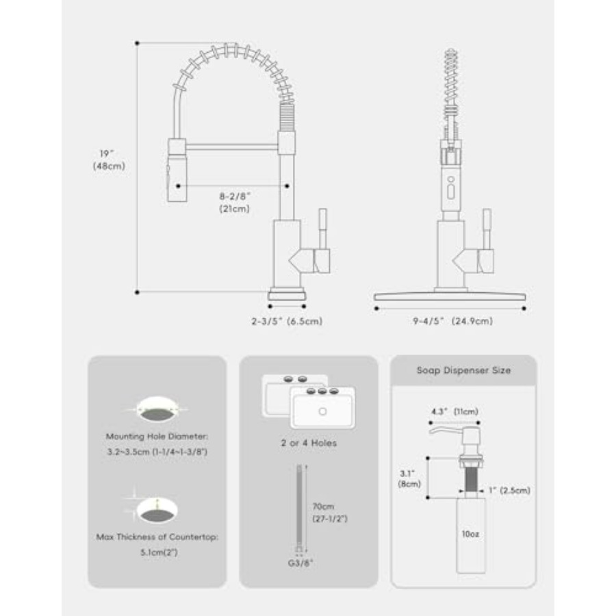 Black Kitchen Faucet with Pull - مراجعة Commercial Kitchen Sprayer وسعره