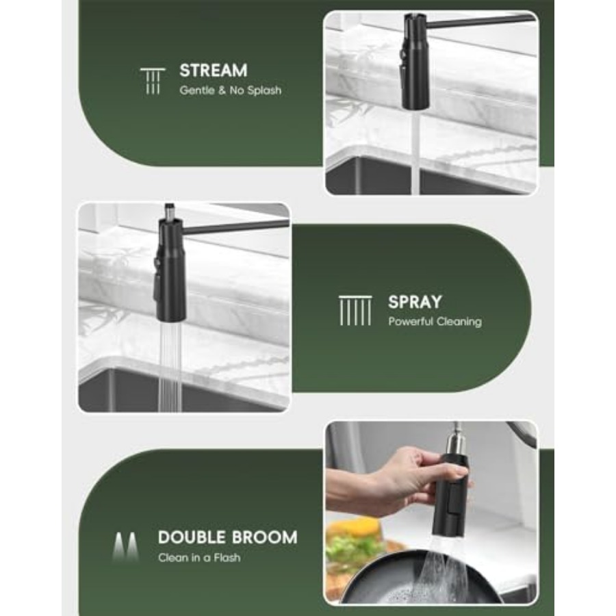 Black Kitchen Faucet with Pull - مراجعة Commercial Kitchen Sprayer وسعره