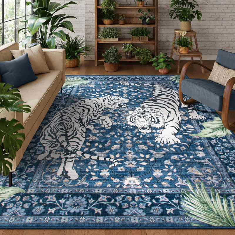 VIKAMA Boho Tiger Pattern Area - مراجعة Commercial Dishwasher Table وسعره
