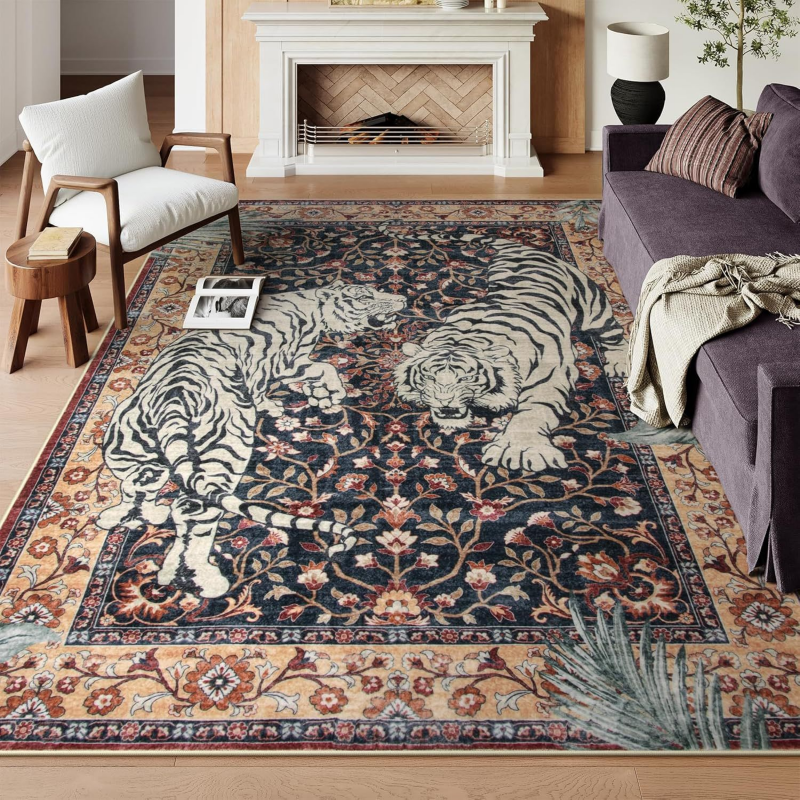 VIKAMA Boho Tiger Pattern Area - مراجعة Commercial Dishwasher Table وسعره