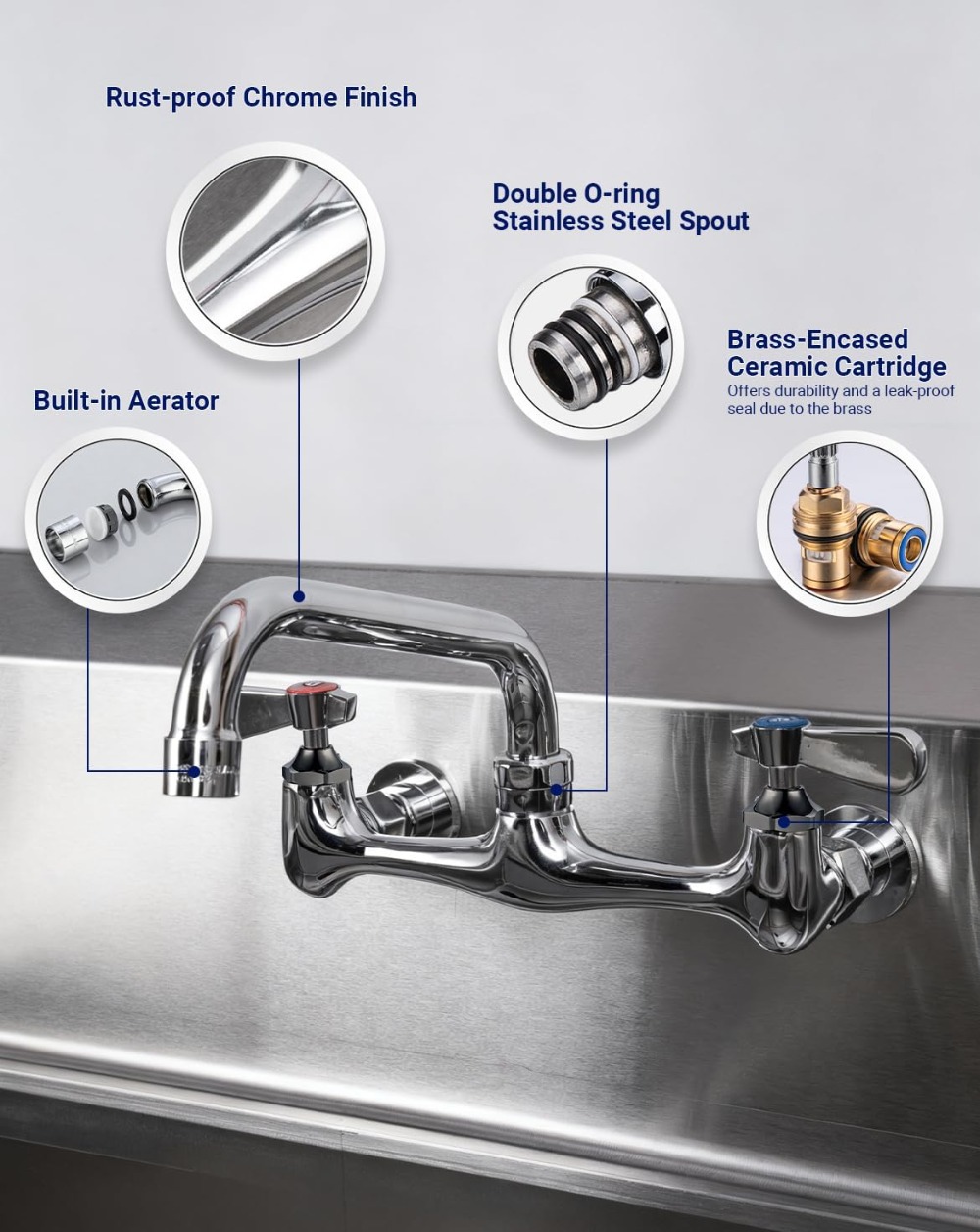 Leak-Free Commercial Sink Fauc - مراجعة Commercial Kitchen Walls وسعره