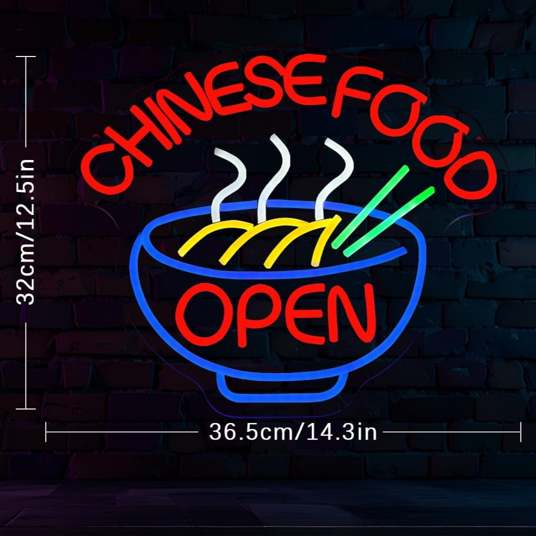 CHINESE FOOD Neon Sign Ramen N - مراجعة Commercial Kitchen Walls وسعره