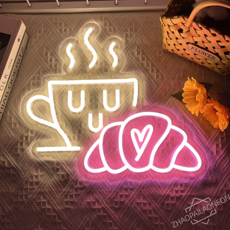 Coffee Bread Neon Sign Croissa - مراجعة Commercial Kitchen Walls وسعره