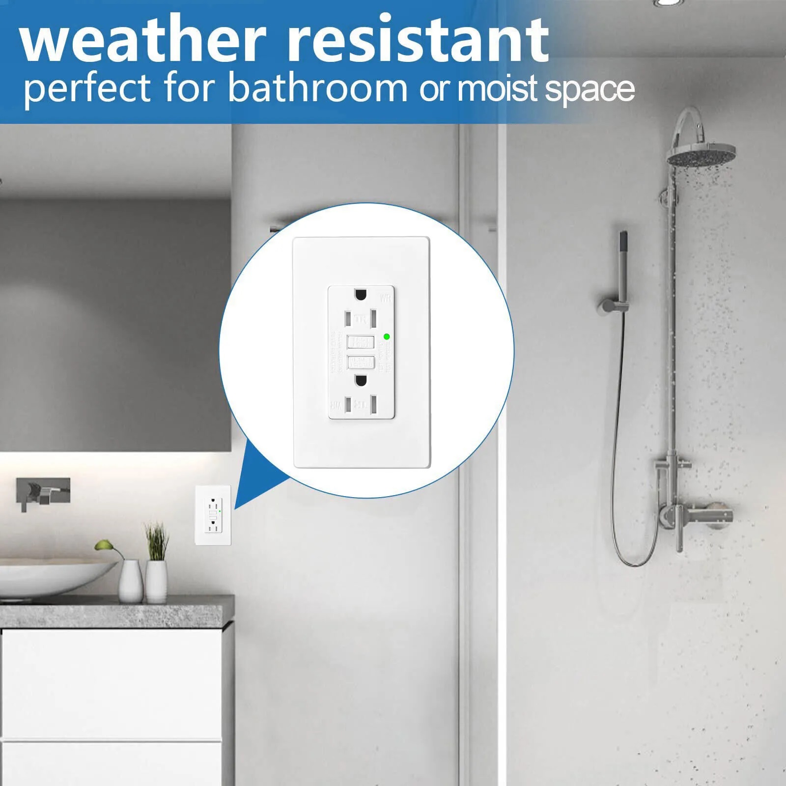 GFCI Outlet 15Amp Weather-Resi - مراجعة Commercial Kitchen Walls وسعره