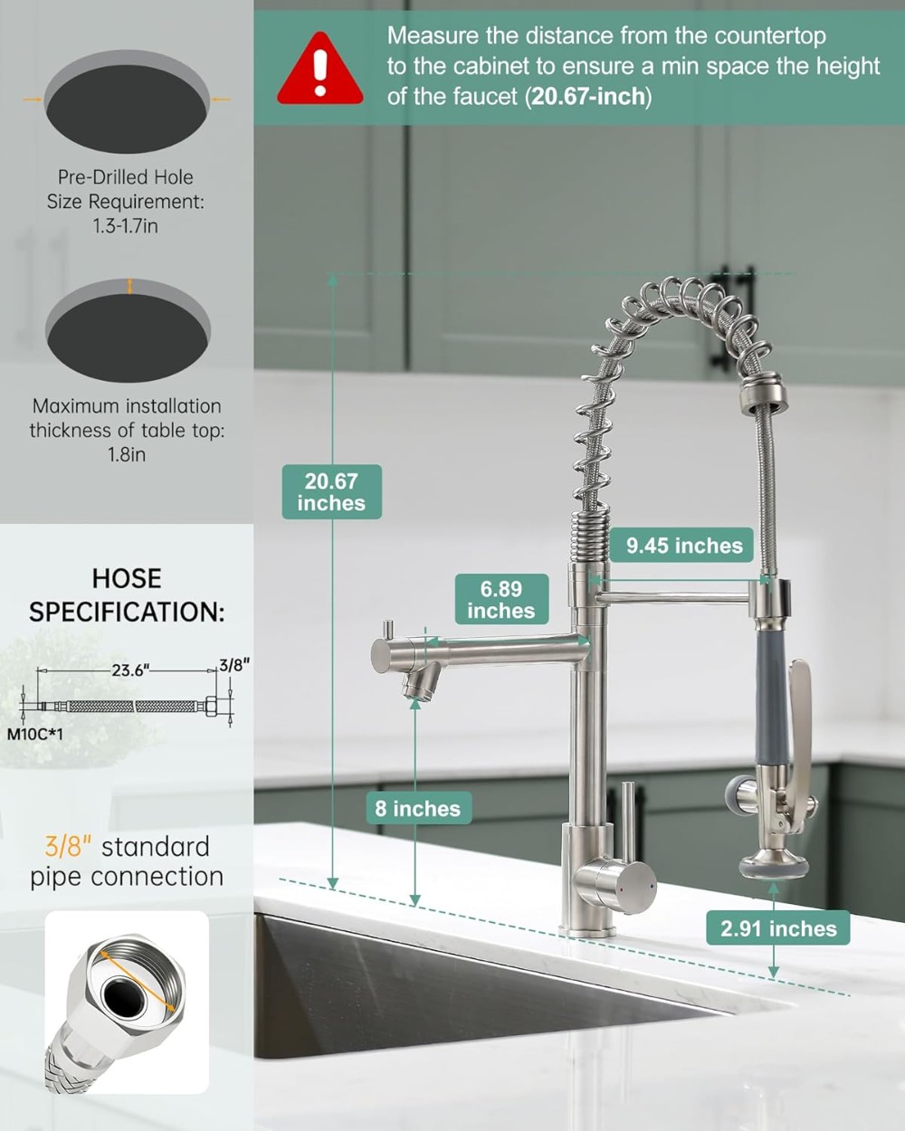 Commercial Pull Down Kitchen S - مراجعة Commercial Kitchen Sprayer وسعره