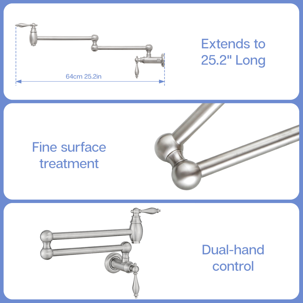 Pot Filler,Wall Mount Commerci - مراجعة Commercial Kitchen Walls وسعره