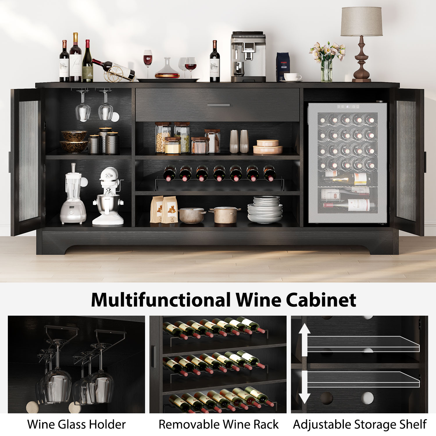 Wooden wine family bar cabinet - مراجعة Commercial Kitchen And Bar وسعره