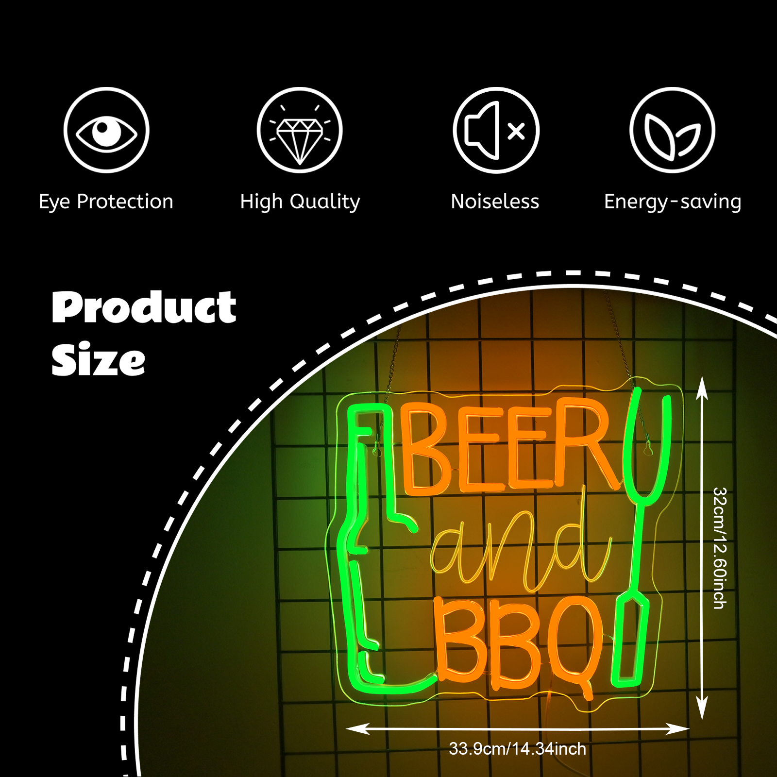 Beer and BBQ Neon Sign Dimmabl - مراجعة Commercial Kitchen Walls وسعره