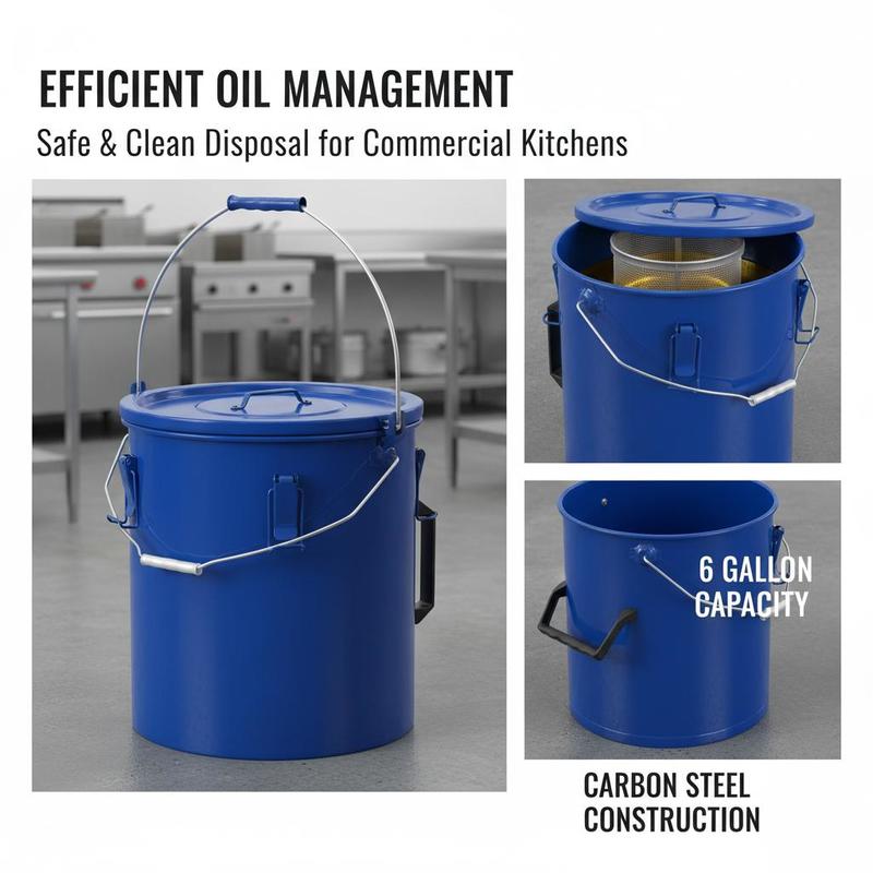 Carbon Steel Oil Storage Pail  - مراجعة Commercial Kitchen Oil Disposal وسعره