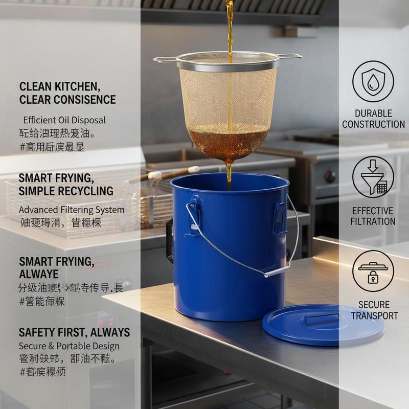 Carbon Steel Oil Storage Pail  - مراجعة Commercial Kitchen Oil Disposal وسعره