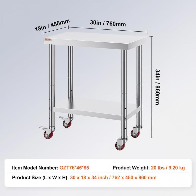 Work table 762 x 457.2 x 863.6 - مراجعة Commercial Kitchen And Bar وسعره