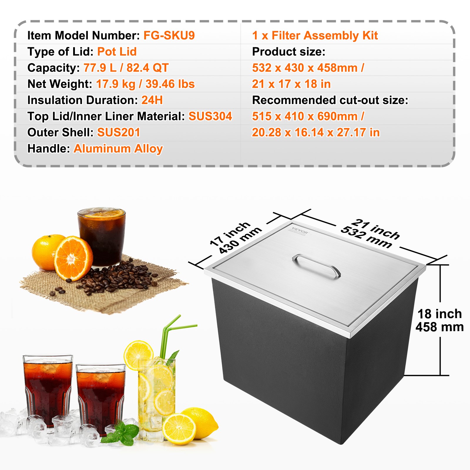 Drop In Ice Chest, Stainless S - مراجعة Commercial Kitchen And Bar وسعره