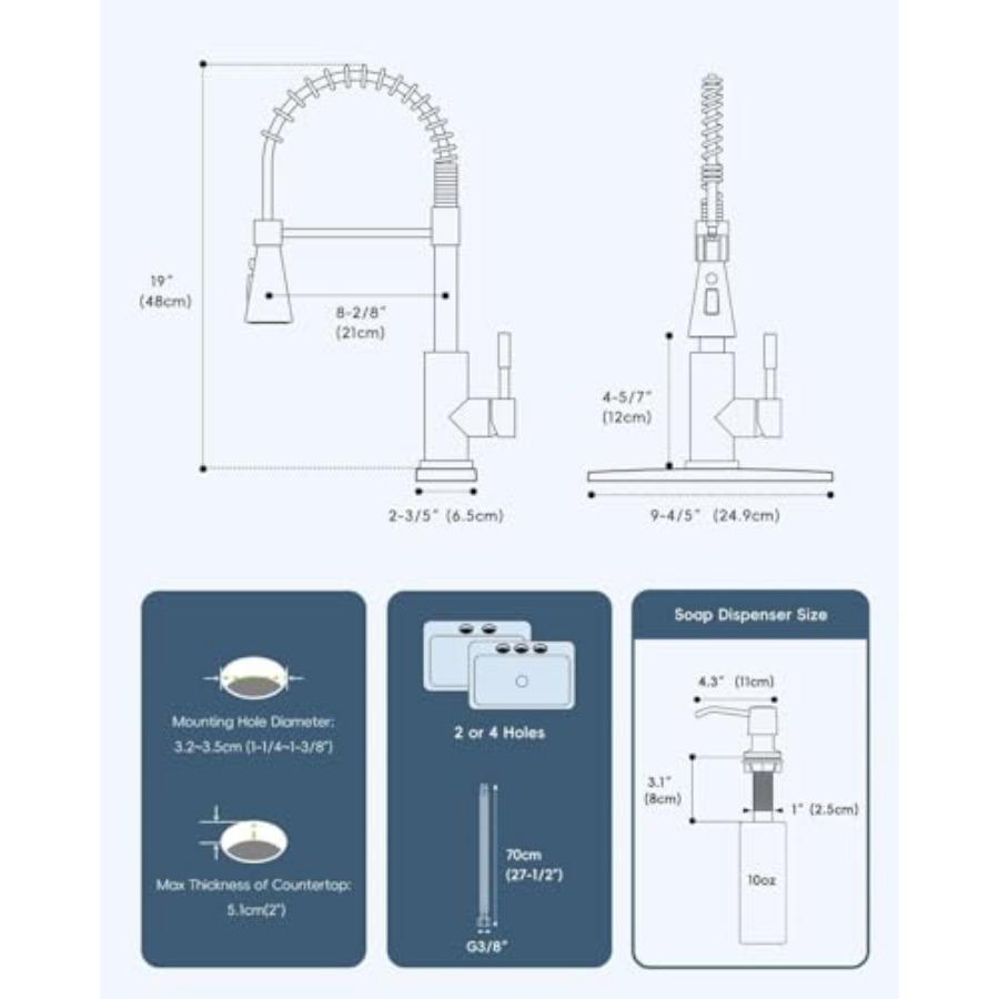 Black Kitchen Faucet with Soap - مراجعة Commercial Kitchen Sprayer وسعره