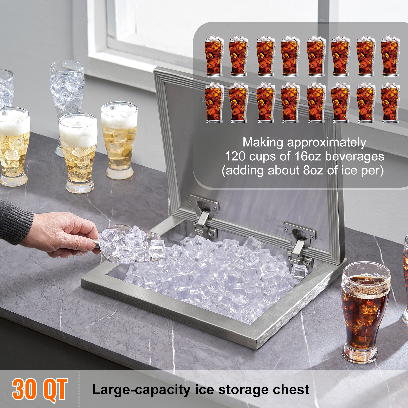 SucceBuy Drop in Ice Chest Sta - مراجعة Commercial Kitchen And Bar وسعره
