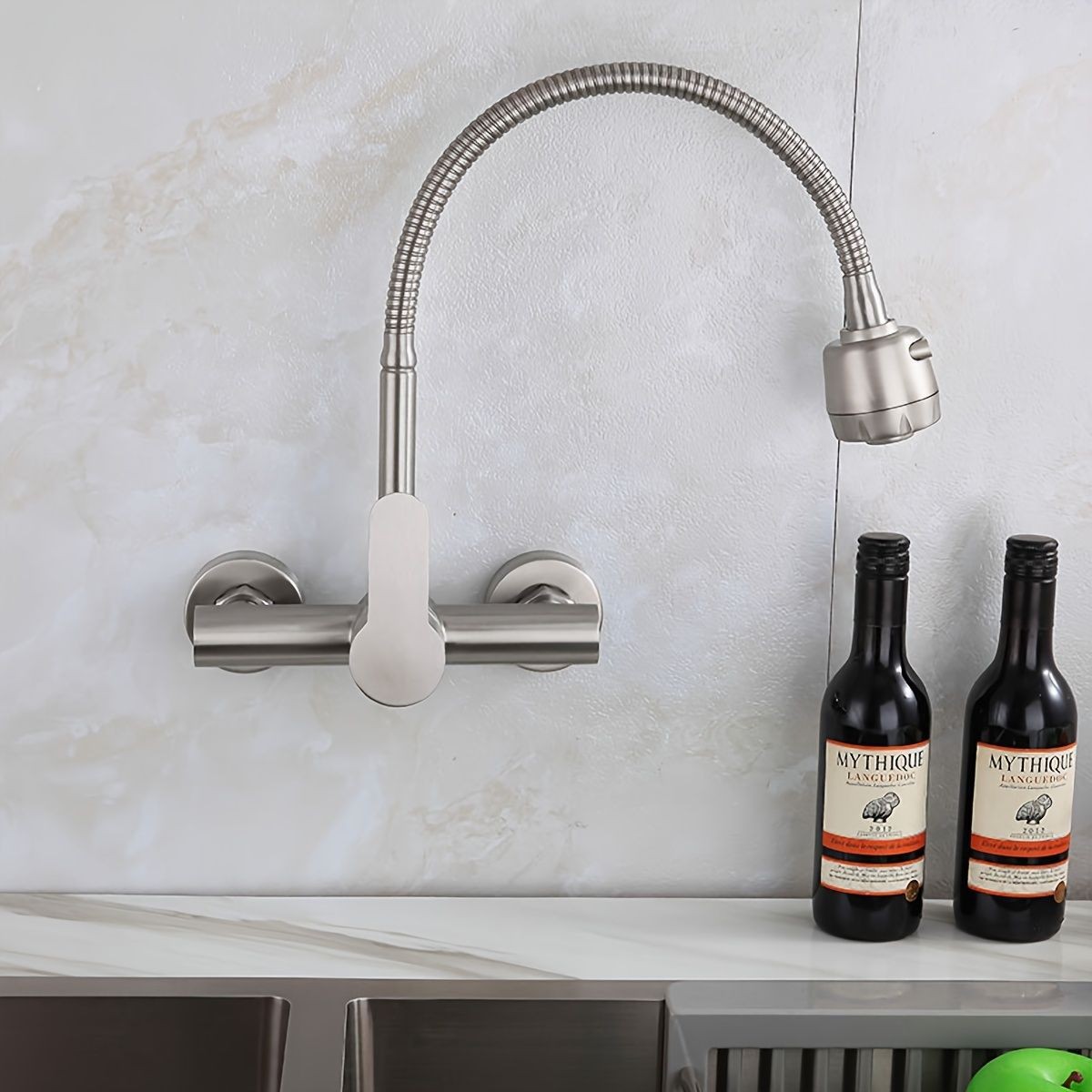 Wall-mounted kitchen faucet, s - مراجعة Commercial Kitchen Walls وسعره