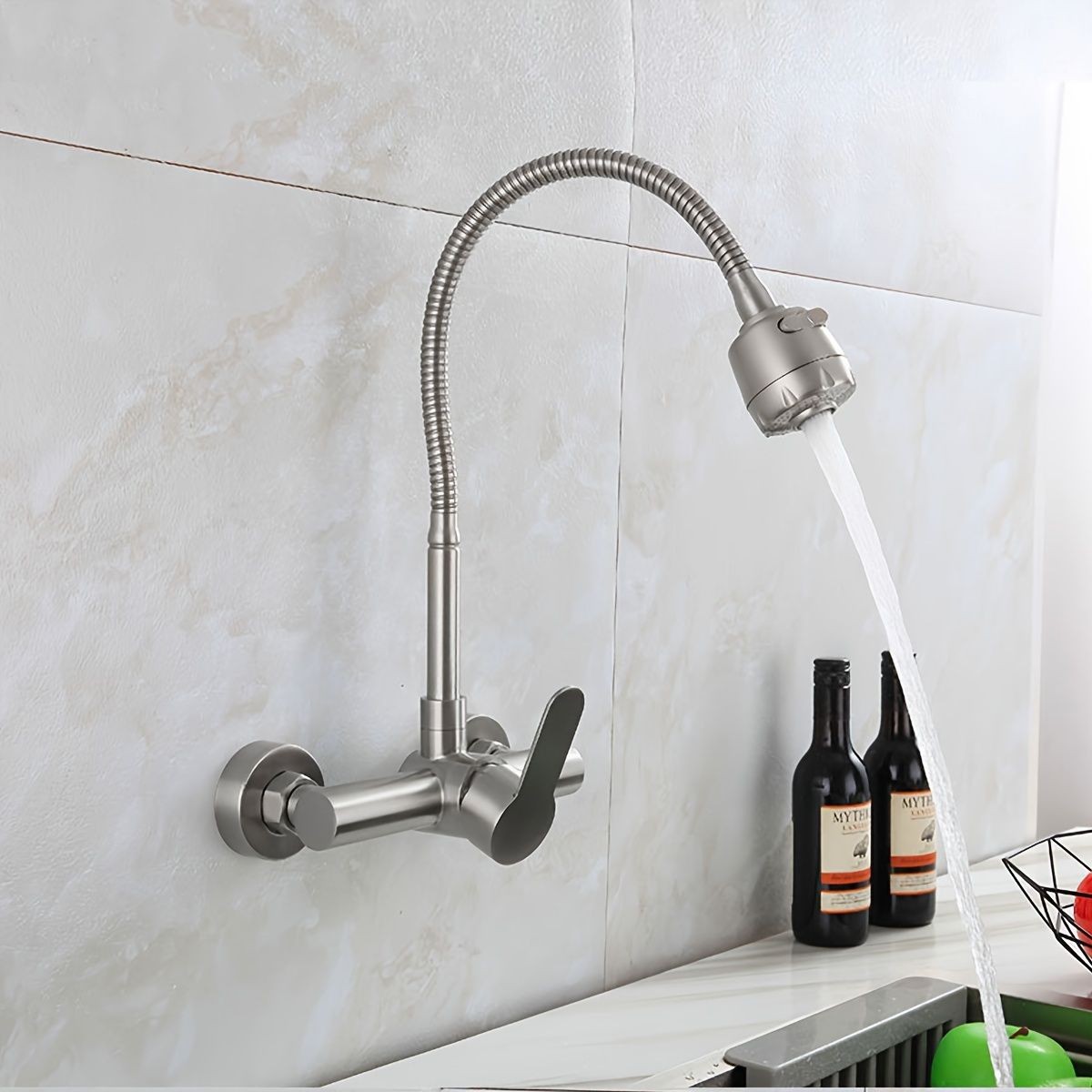Wall-mounted kitchen faucet, s - مراجعة Commercial Kitchen Walls وسعره
