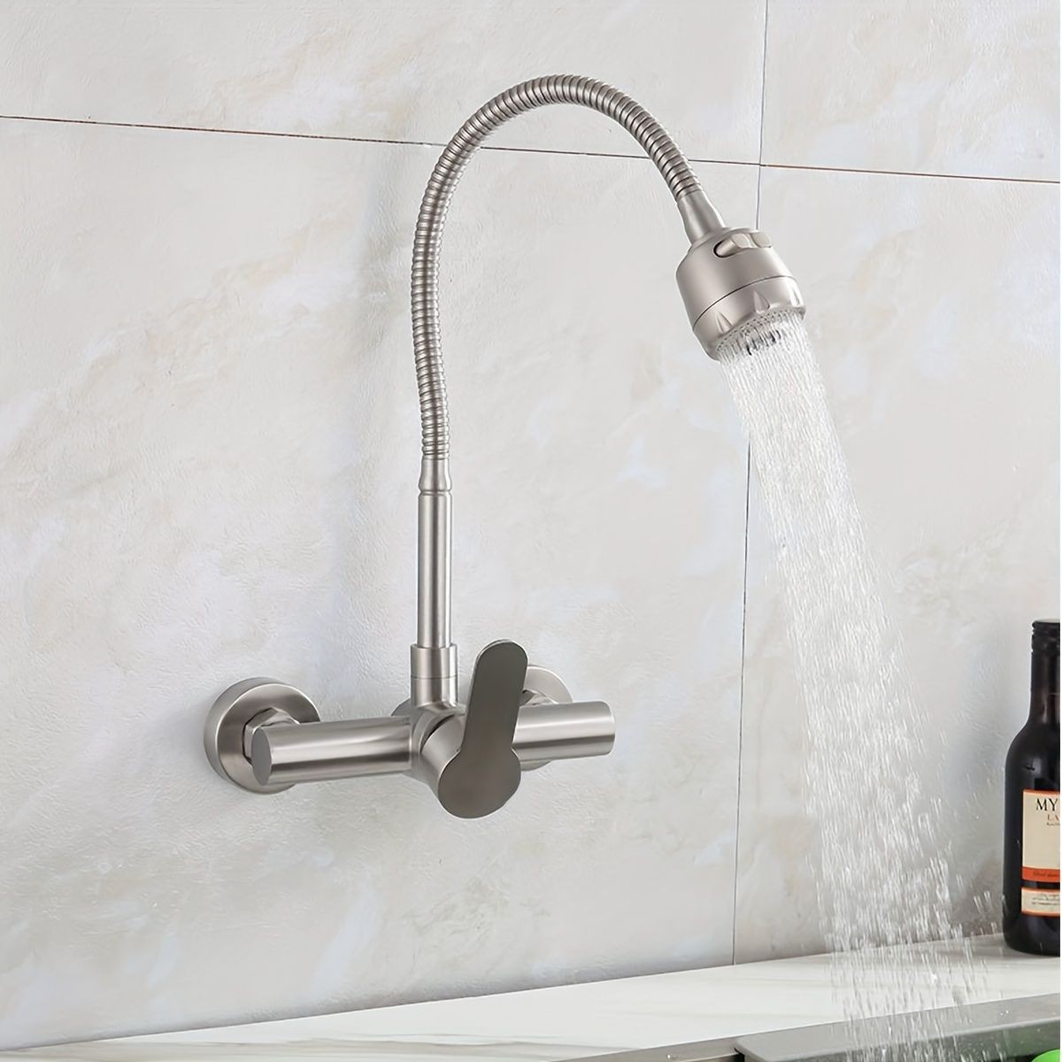 Wall-mounted kitchen faucet, s - مراجعة Commercial Kitchen Walls وسعره