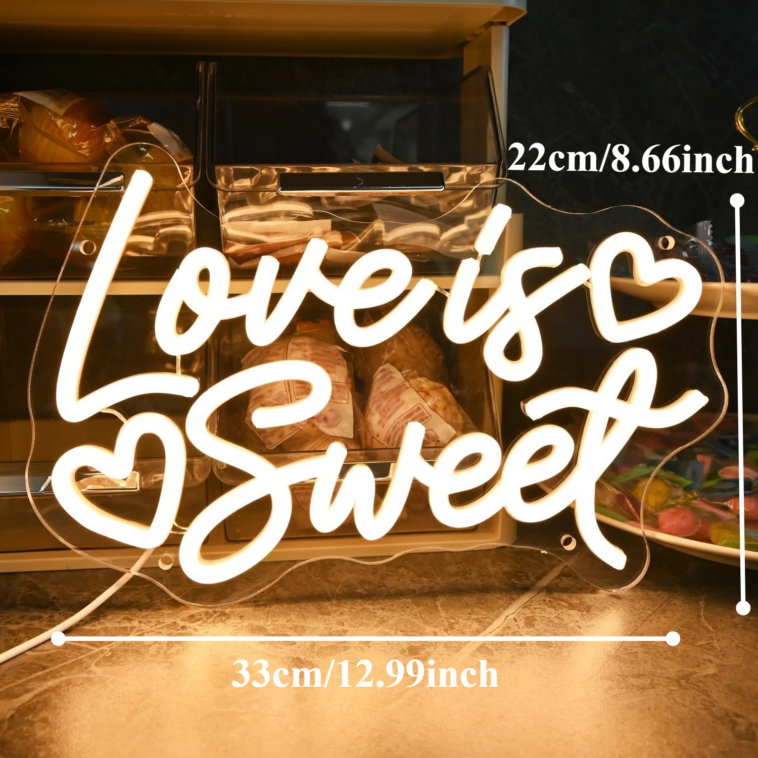 Love Is Sweet Neon Light Sign  - مراجعة Commercial Kitchen Walls وسعره