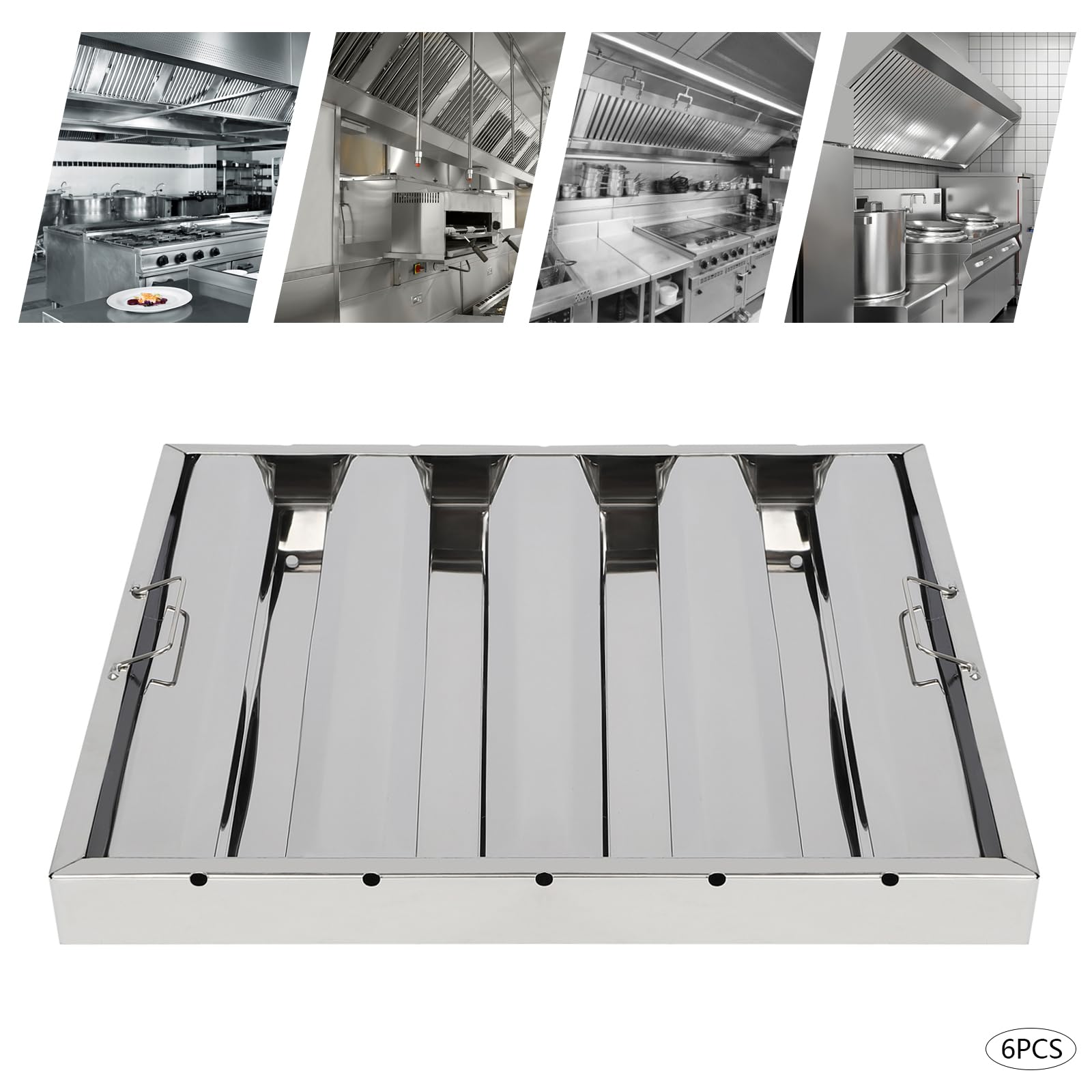6 Pack Hood Filters, Stainless - مراجعة Commercial Kitchen Range Hood وسعره