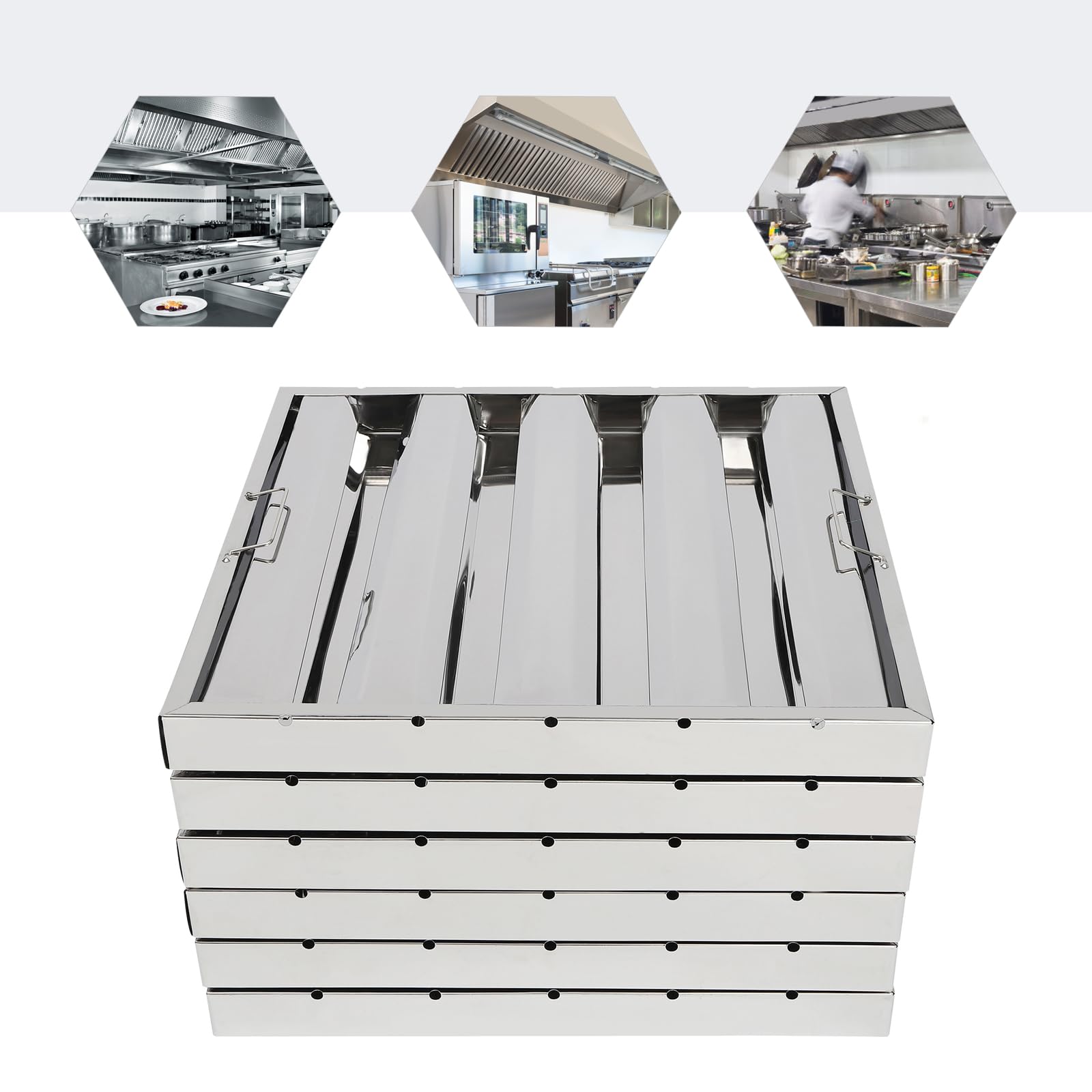 6 Pack Hood Filters, Stainless - مراجعة Commercial Kitchen Range Hood وسعره