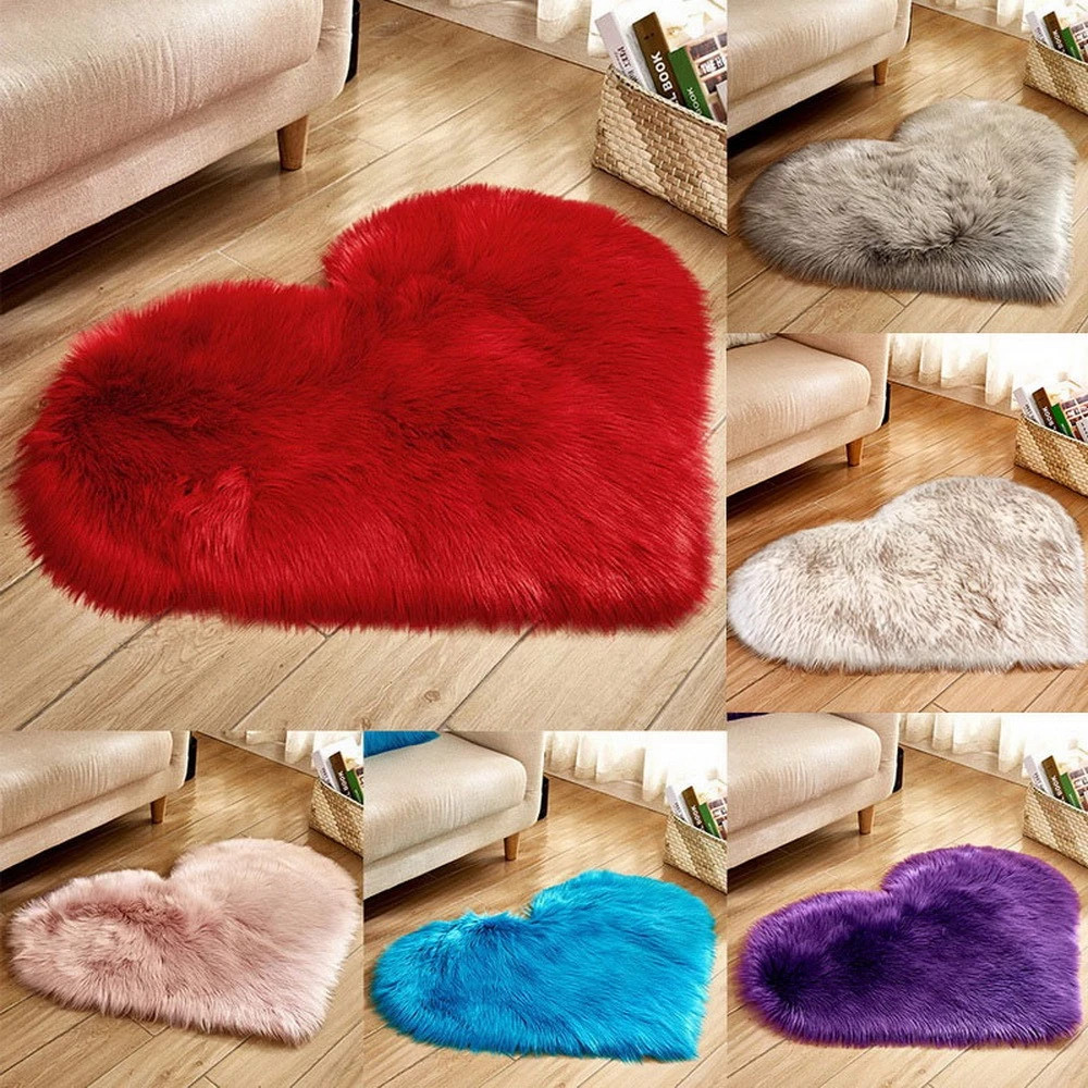 Furry Solid Color Heart Rug Be - مراجعة Commercial Dishwasher Table وسعره