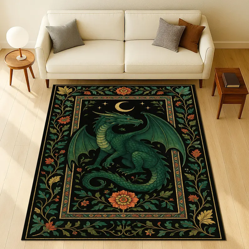 Folk Art Dragon Theme Rug Carp - مراجعة Commercial Dishwasher Table وسعره
